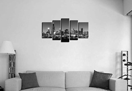 Poster de 5 piezas vista panorámica del horizonte de Chicago