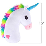 Almohada mágica de felpa con cabeza de unicornio