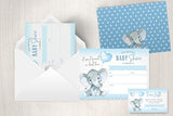 Invitaciones para baby shower con diseño de elefante