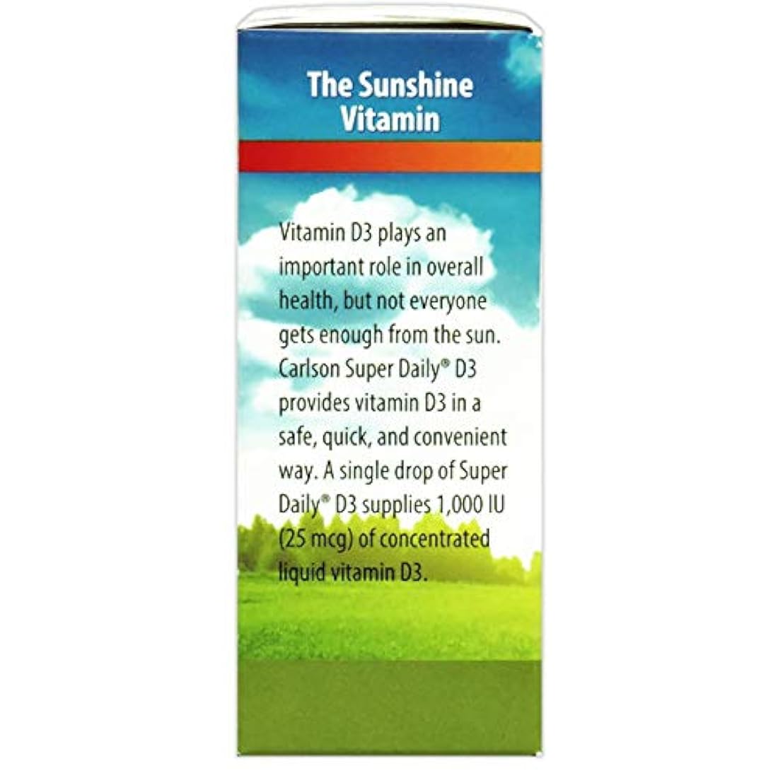 Carlson Super Daily D3, gotas de vitamina D, 1.000 UI (25 mcg) por gota, suministro de 1 año, líquido de vitamina D3, salud cardíaca e inmune, vegetariano, gotas de vitamina D3 líquida, sin sabor, 365 gotas