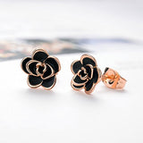 chapado en oro negro  pendientes para mujer