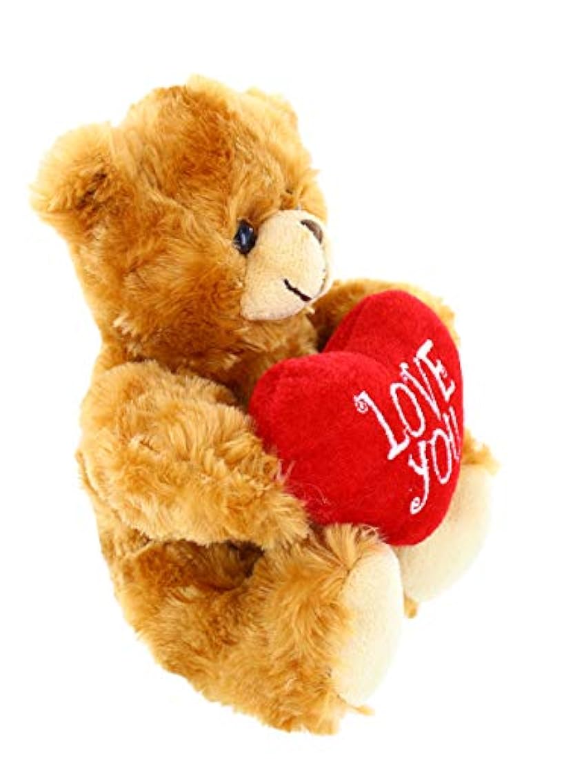 Peluche de Oso marrón con corazón rojo 6.0in, Made By Aliens