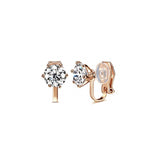 Aretes de clip chapados en oro rosa de 14 quilates