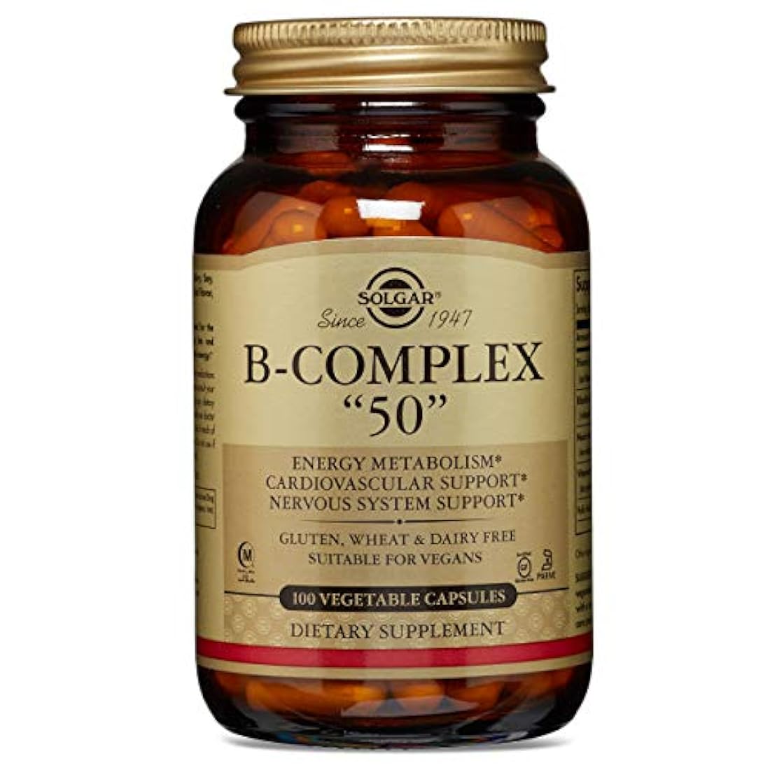 Solgar, B Comple 50 Mg, 100 cápsulas vegetales