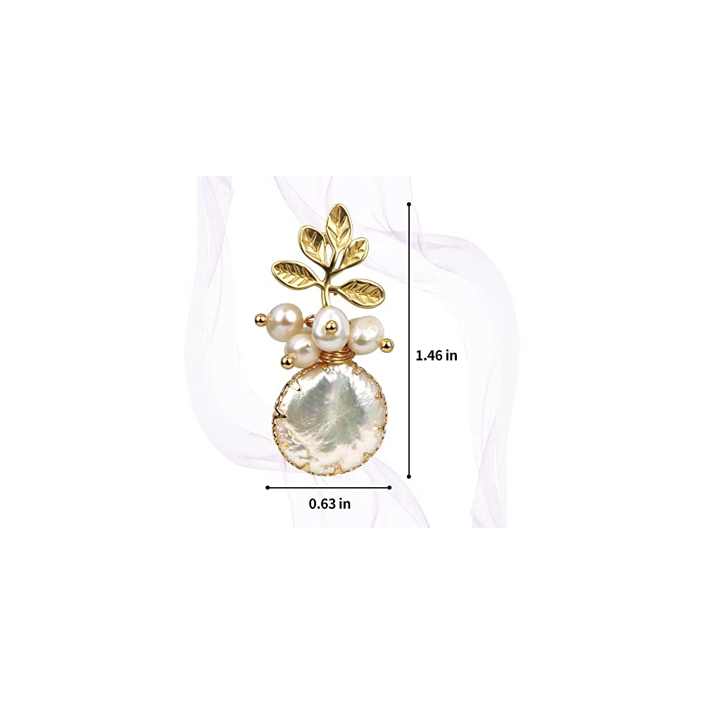 Aretes colgantes de oro de 18 quilates con perlas grandes