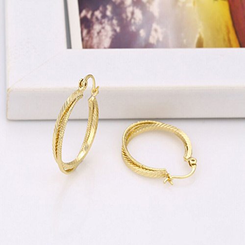Plated Earring Hoop Estilo redondo tres para el aniversario