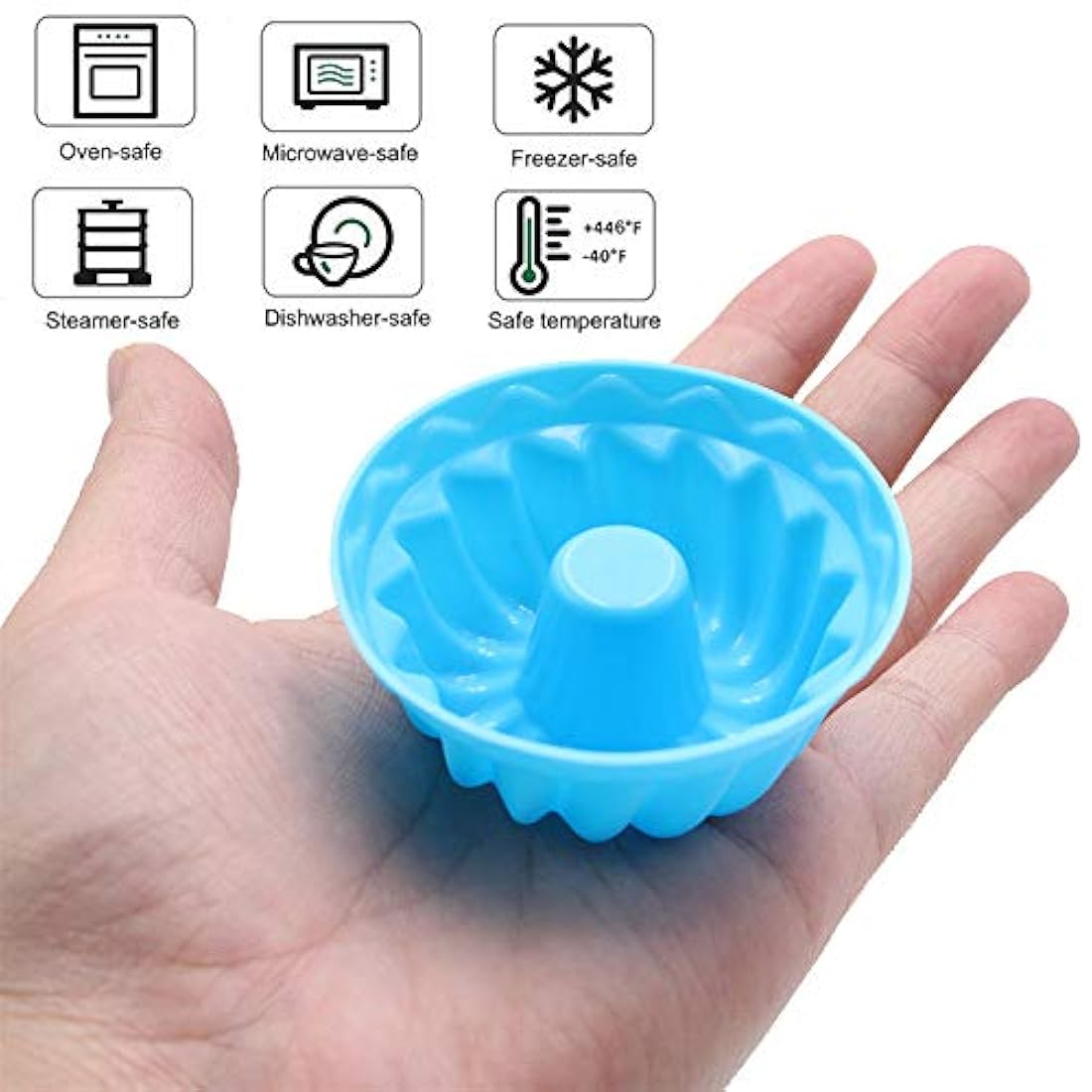 Paquete de 24 mini tazas de silicona para hornear cupcakes