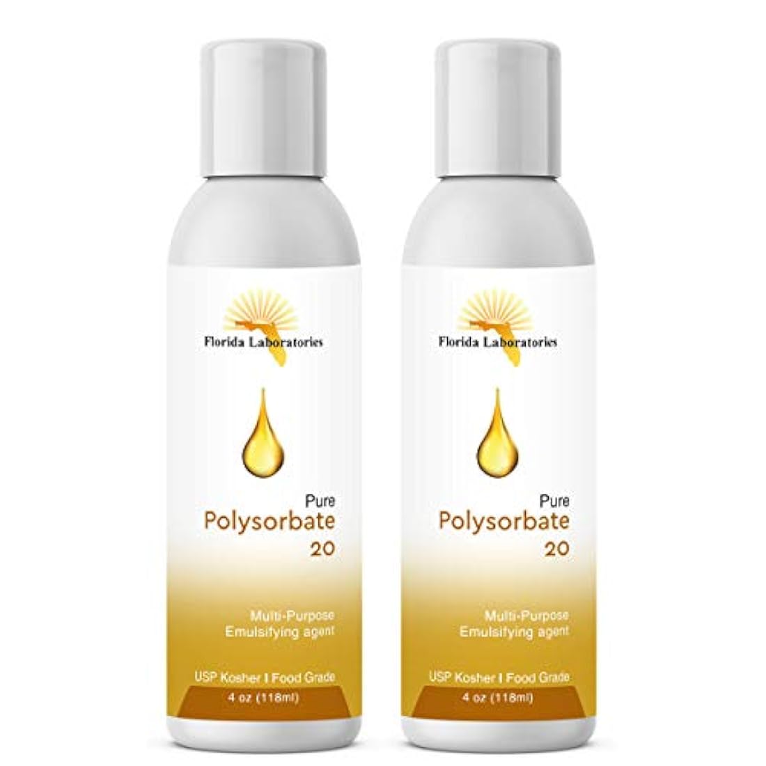 2 Botellas 4 oz polysorbate 20 Kosher de calidad alimentaria