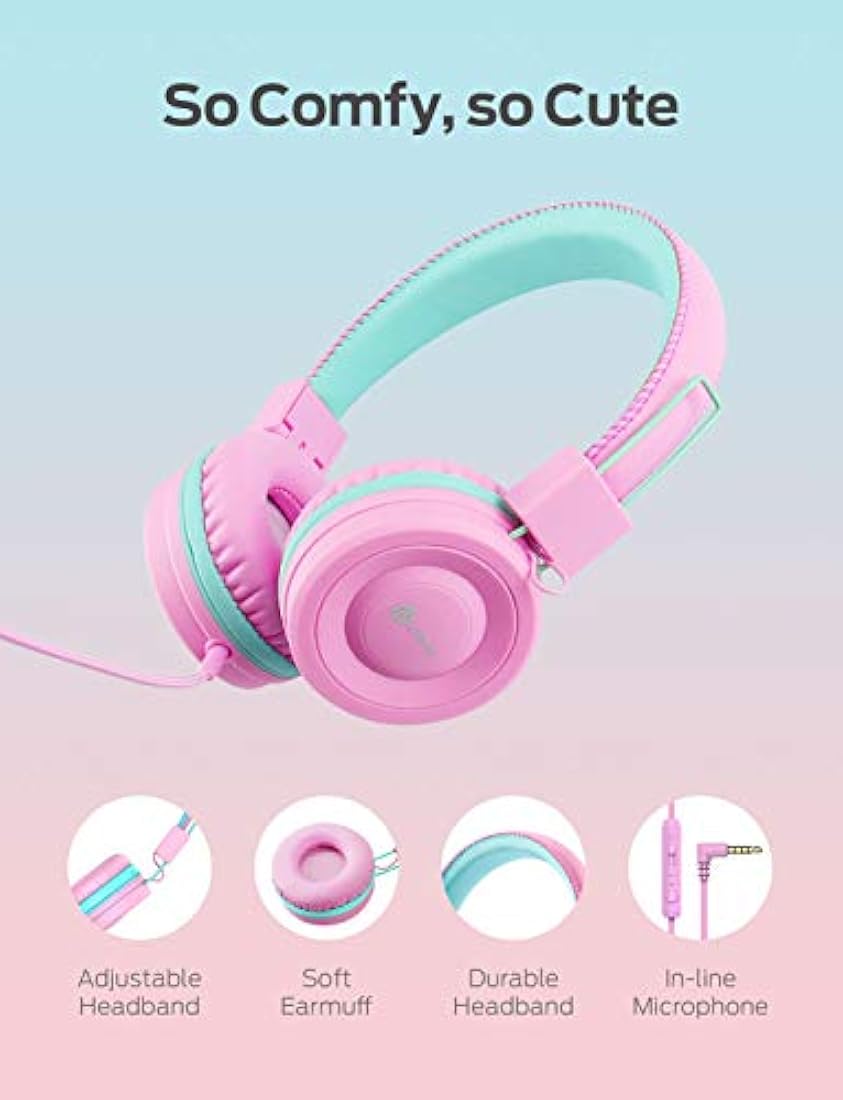 iClever - Auriculares con cable para niños
