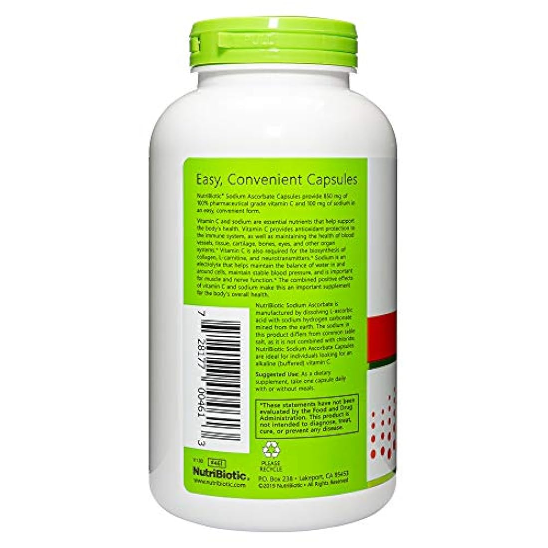 Cápsulas de ascorbato de sodio 250 cápsulas