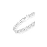 Pulseras y tobilleras de cadena de espiga trenzada de plata
