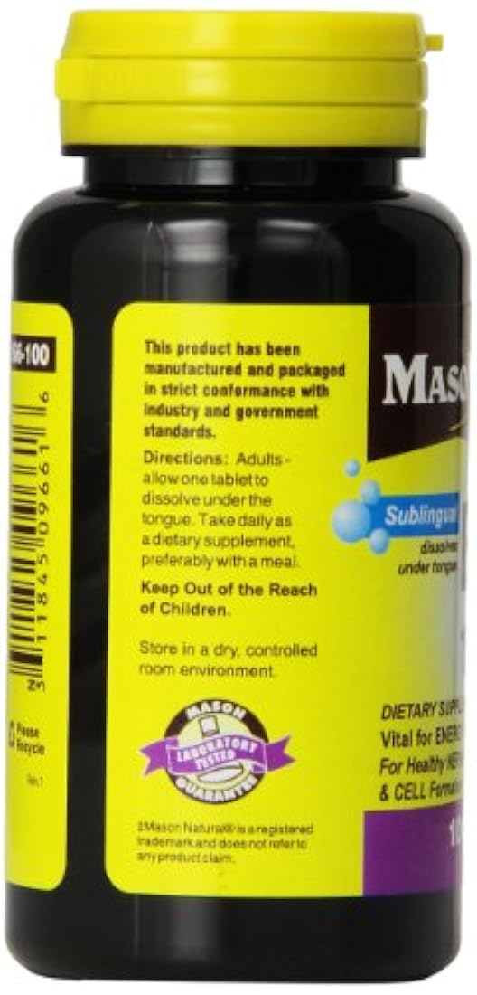 Mason Natural Vitamina B-12 1000mcg tabletas sublinguales - 100 Ea, 3
