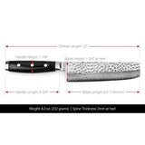 Enso HD Hammered Damasco Nakiri cuchillo de 6.5 pulgadas