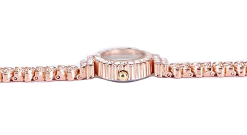 Reloj de pulsera de oro rosa real de King Girl para mujer