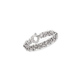 Pulseras bizantina grande de plata de ley italiana