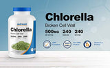 Nutricost Cápsulas Clorella 500 mg, 240 Cápsulas, 1 botella
