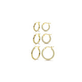 Aretes de aro  chapados en oro blanco para mujeres