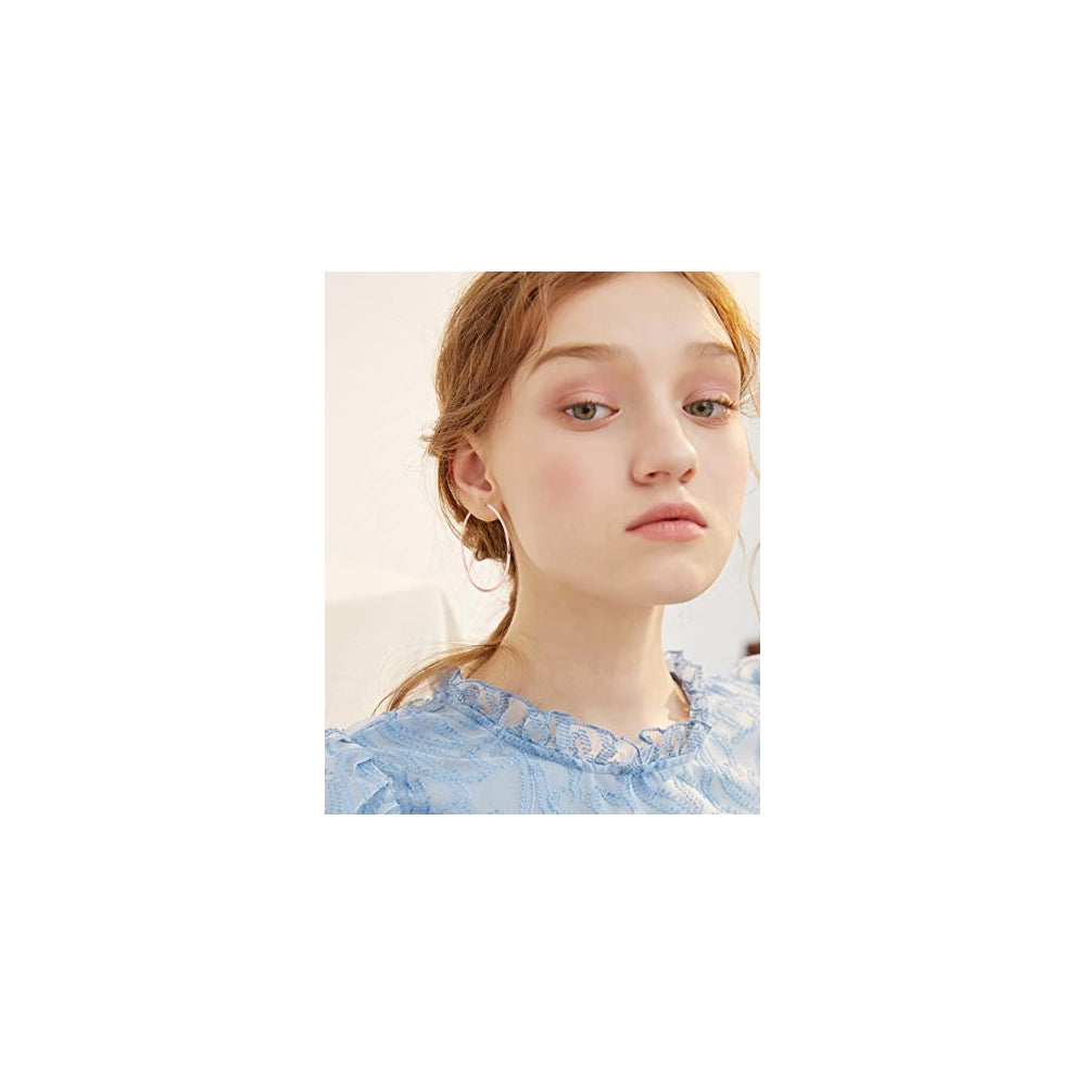Aretes de aro de acero inoxidable con clip para mujer