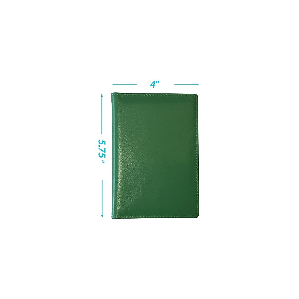 Porta Documentos y Tarjetas de piel para pasaporte verde