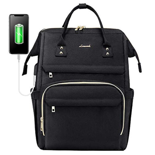 Morral para computadora portátil con puerto USB, Negro,LOOK