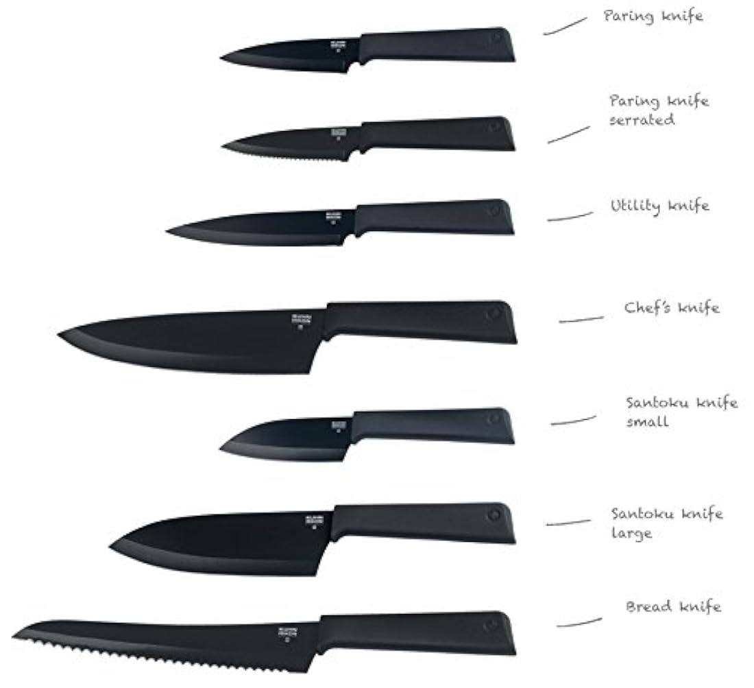 Kuhn Rikon Colori+ - Cuchillo de queso (3 unidades) negro