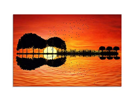 Póster, arte de guitarra moderna, lienzo,