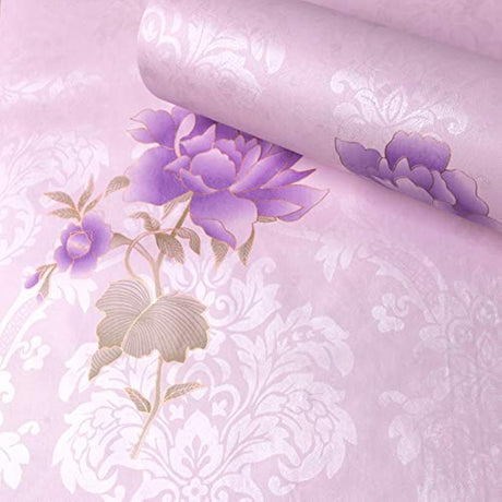 Papel pintado para armario (17.6 x 97.6 in), diseño floral