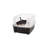 Caja de arena para gatos con escudo y pala para arena