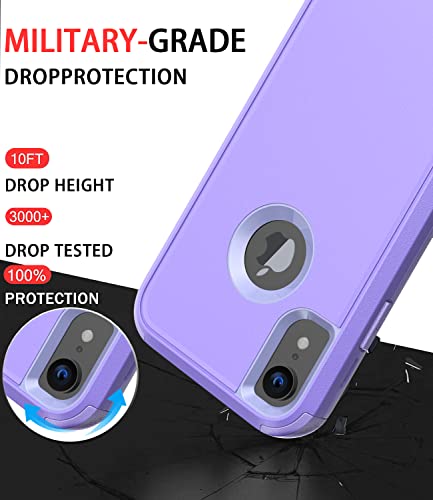 Diverbox Funda para iPhone Xr [a prueba de golpes] [a prueba de polvo], funda de protección resistente para Apple iPhone XR (morado)