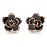 chapado en oro negro  pendientes para mujer