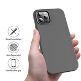 OTOFLY Funda compatible con iPhone 12 Pro Max, serie sedosa y suave al tacto, de goma de silicona líquida suave de alta calidad (gris espacial)