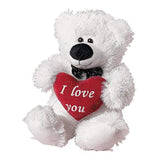 Oso de peluche con corazón con texto “I Love You”