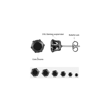 Aretes tipo dormilona de acero inoxidable para mujeres