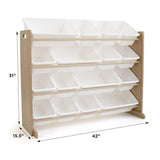 Organizador de almacenamiento de juguetes Natural / blanco