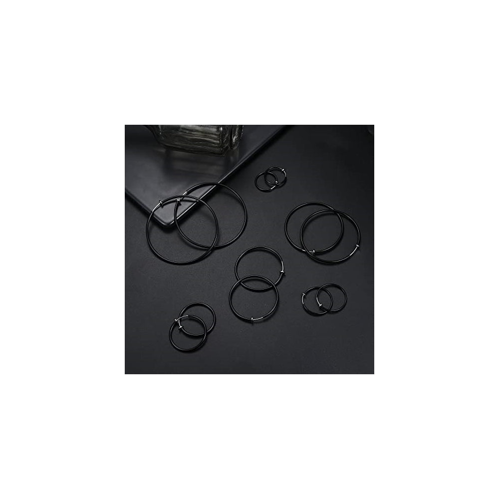 Aretes de aretes de aro con clip para mujer