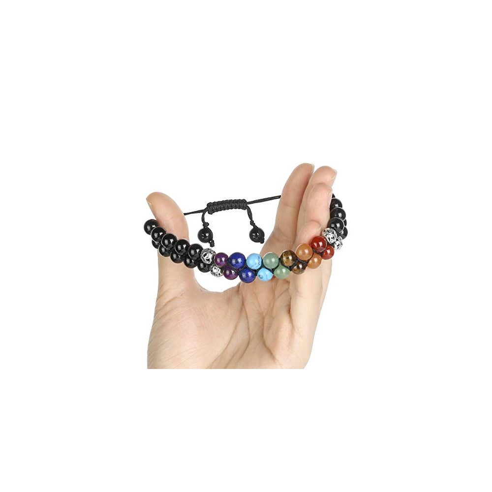 Pulseras y tobilleras de cuentas de chakras con 7 cristales
