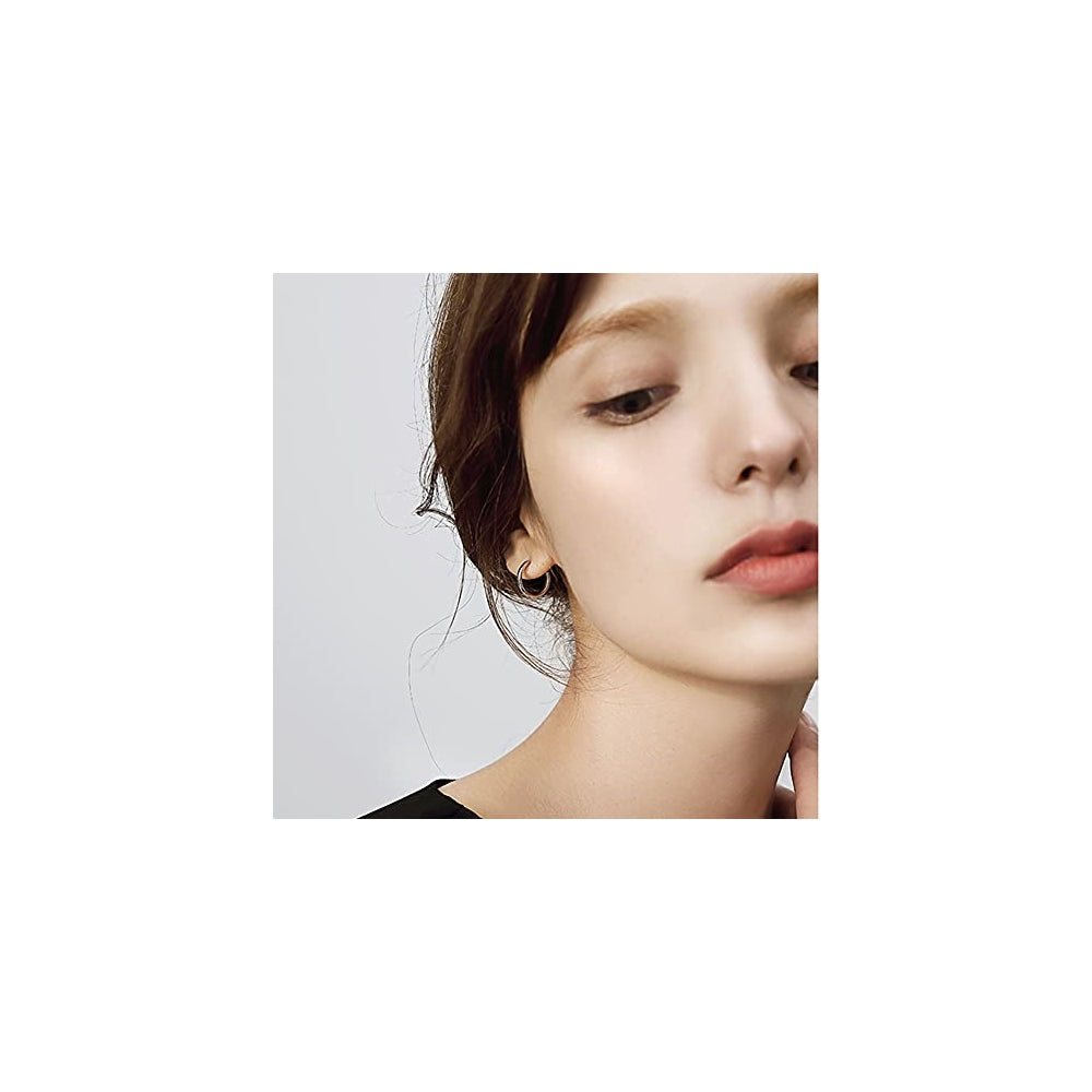 Aretes de acero inoxidable hipoalergénicos para mujer