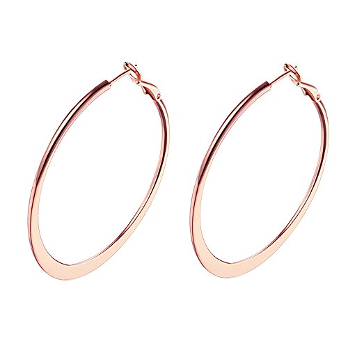 Pendientes de aro chapados en oro rosa de 18 quilates