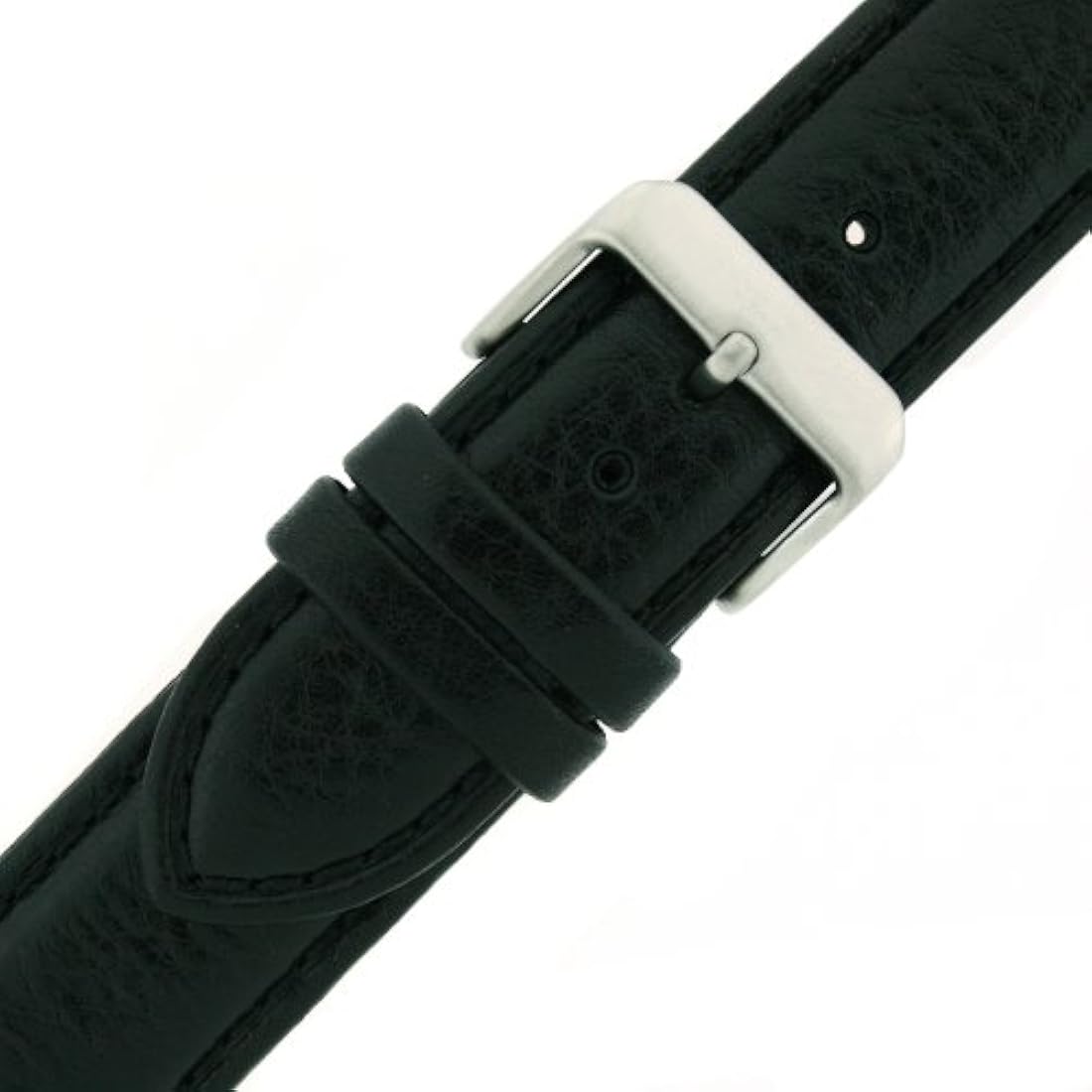 Extra larga Reloj Banda piel Negro acolchada 22 milímetros