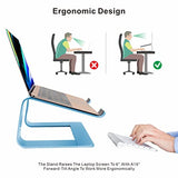 Soporte ergonómico de aluminio para laptop, soporte de computadora portátil, elevador desmontable para laptop, soporte para portátil compatible con MacBook Pro/Air HP Lenovo Samsung, Dell, todos los portátiles de 10 a 17.3 pulgadas (azul cielo)