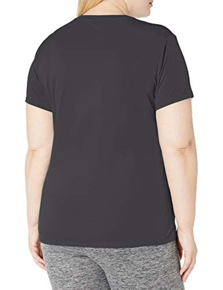 Camiseta de manga corta color negro para mujer. Just My Size