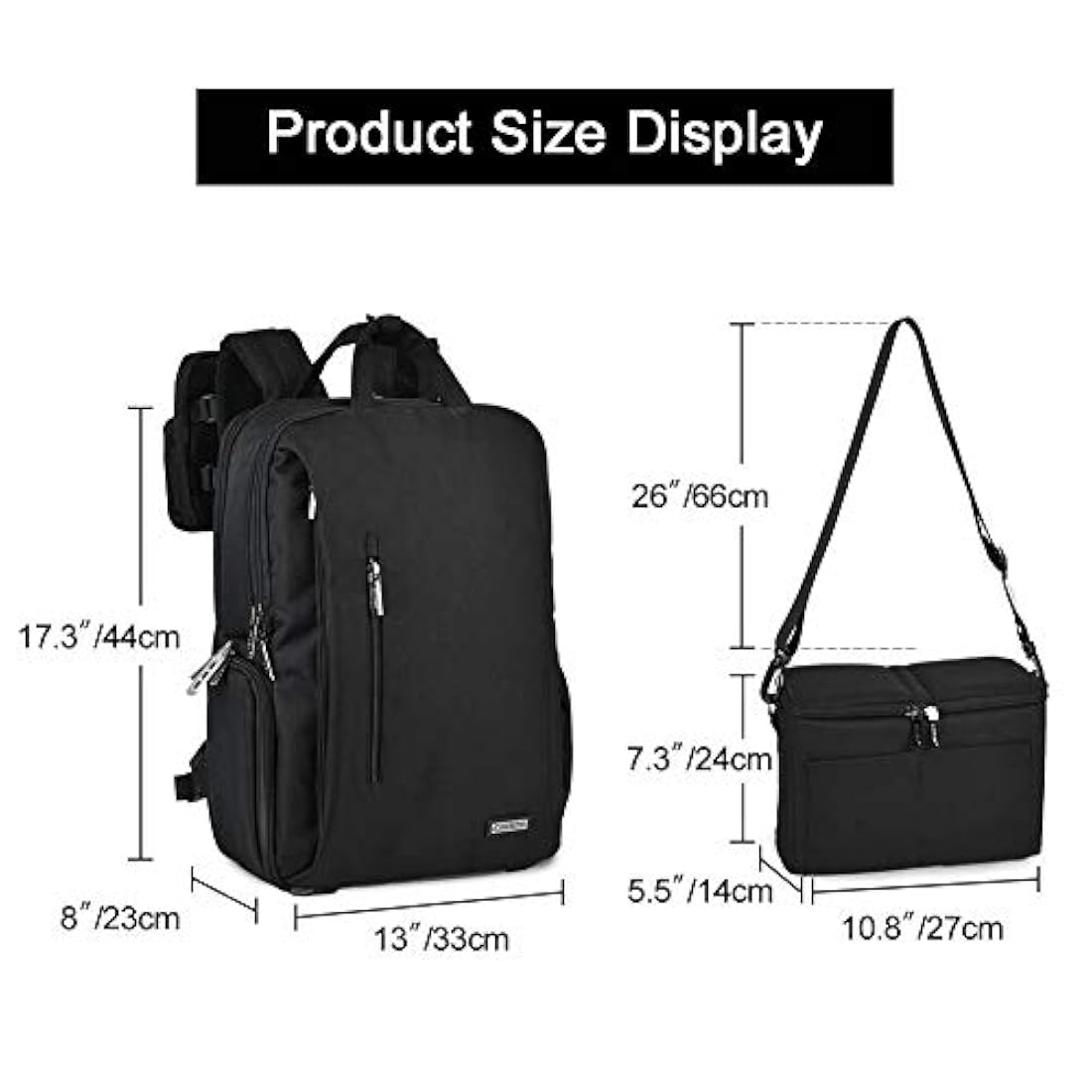 Morral para cámara réflex digital, impermeable 15,6