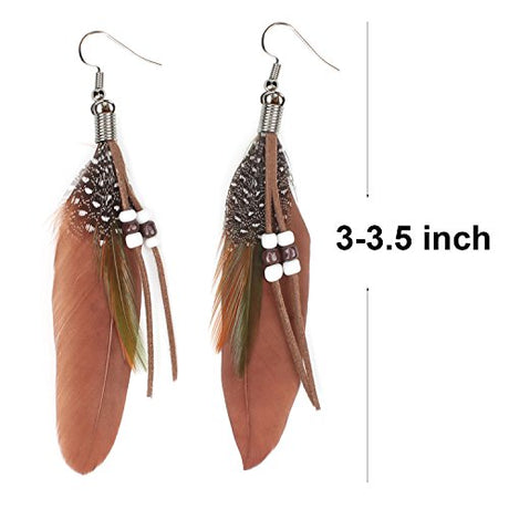 Pendientes de plumas lindos  hechos a mano