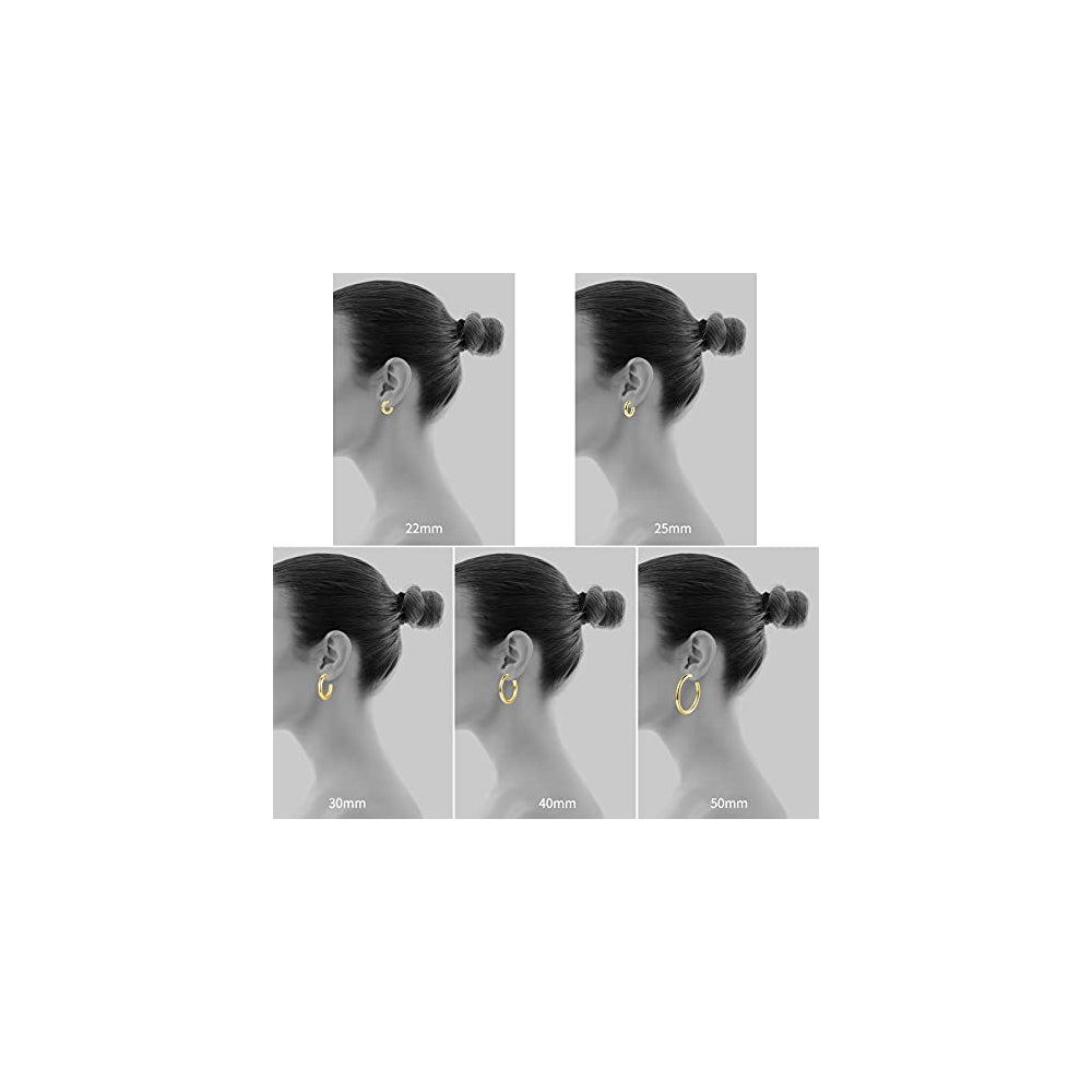 Aretes de aro de oro grueso para mujer chapados en oro