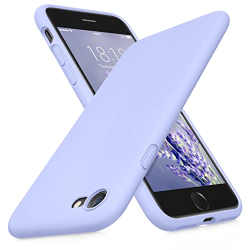DTTOCASE - Funda para iPhone SE 2022/2020, iPhone 8, iPhone 7, funda de silicona líquida para iPhone SE 8 7 de 4.7 pulgadas, colorida y suave funda protectora para niñas y mujeres, color morado clavo