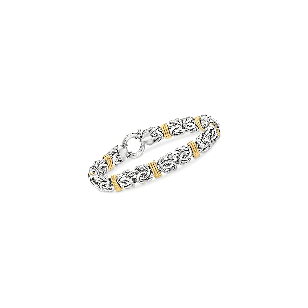 Pulseras y tobilleras de plata de ley y oro de 14 quilates