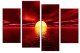Mar Rojo Sol moderna 4 Piece  wieco Art –