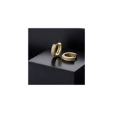 Aretes de aro con circonita cúbica  chapados en oro