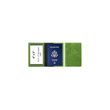 Porta Documentos y Tarjetas de piel sintética verde
