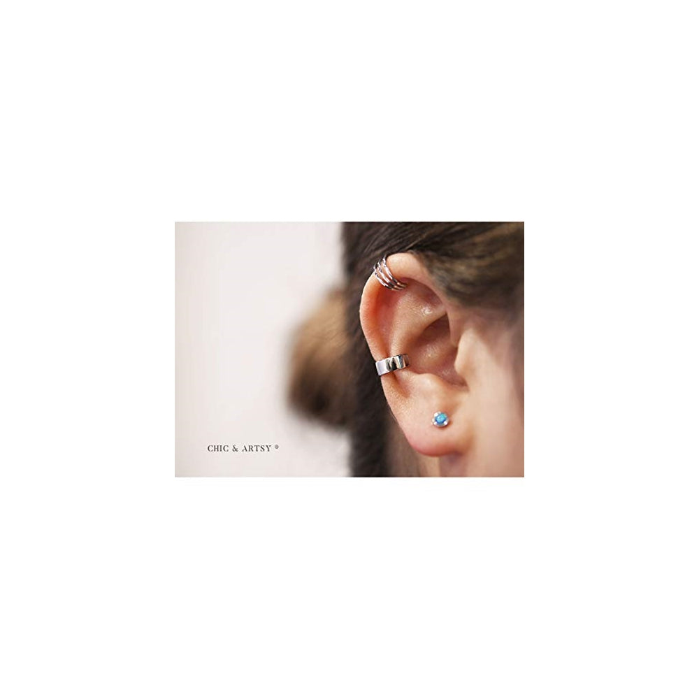 Aretes brazalete de plata para mujer